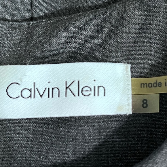 Calvin Klein dress sz 8 gray/White A-line knee length office church - Picture 5 of 6